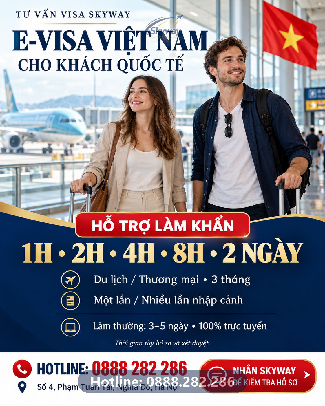 Khách quốc tế tại sân bay chuẩn bị lên máy bay sang Việt Nam du lịch và công tác